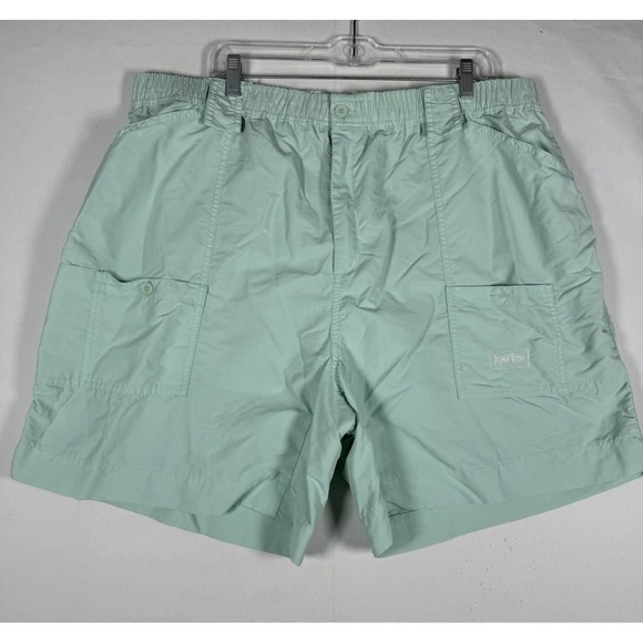 AFTCO Other - AFTCO Shorts Mens 44 Green Cargo Performance Fishing Elastic Waist Outdoors